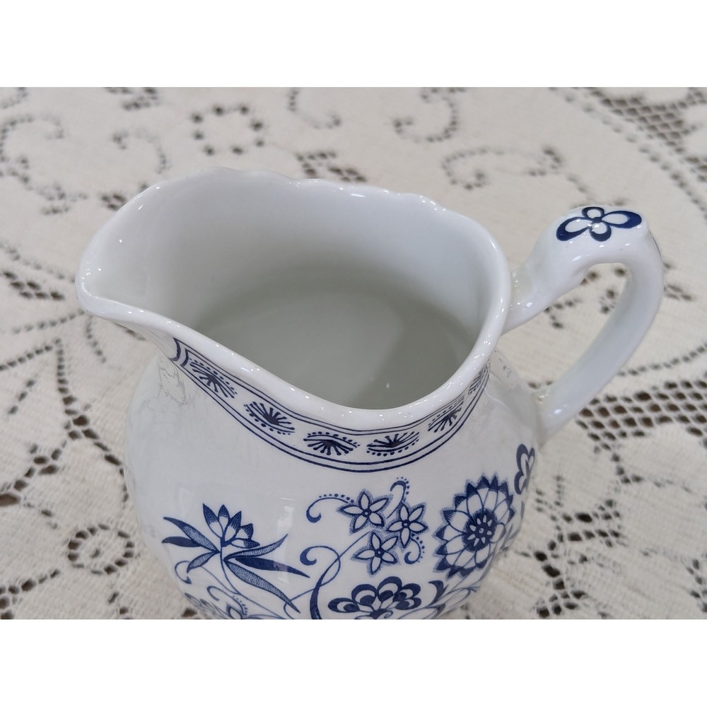 Vintage Creamer Small Blue J&G Meakin Blue Nordic Onion Pattern Ironstone - Picture 6 of 15
